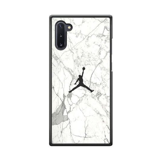 Air Jordan Marble Soft Black Samsung Galaxy Note 10 Case-Rubber Black (2D Case)-Oxvistore