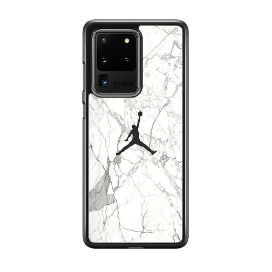Air Jordan Marble Soft Black Samsung Galaxy S20 Ultra Case-Rubber Black (2D Case)-Oxvistore