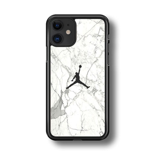Air Jordan Marble Soft Black iPhone 11 Case-Rubber Black (2D Case)-Oxvistore