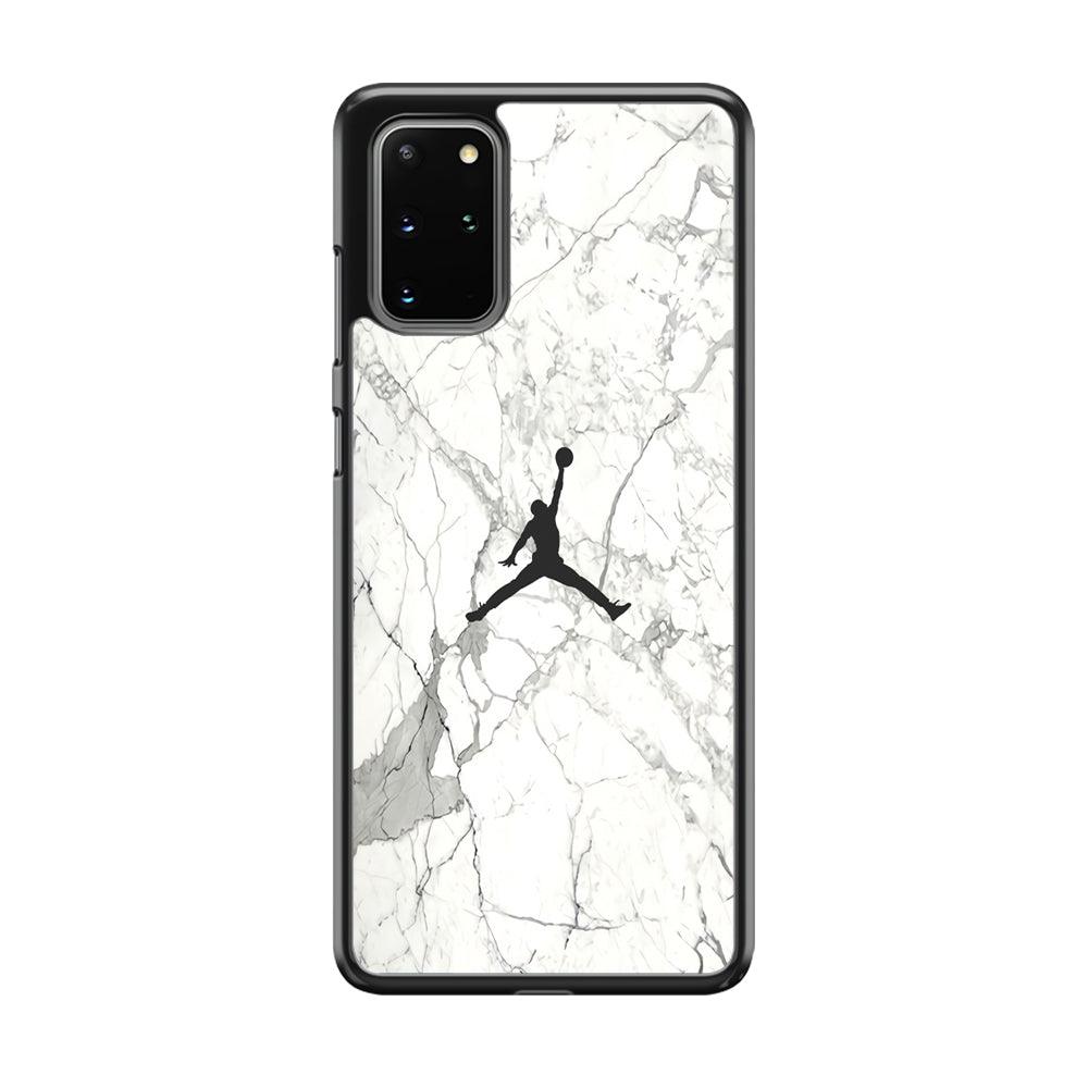 Air Jordan Marble Soft Black Samsung Galaxy S20 Plus Case-Rubber Black (2D Case)-Oxvistore