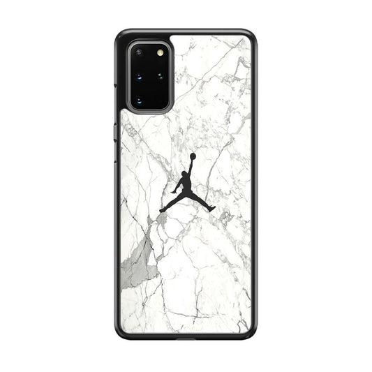 Air Jordan Marble Soft Black Samsung Galaxy S20 Plus Case-Rubber Black (2D Case)-Oxvistore