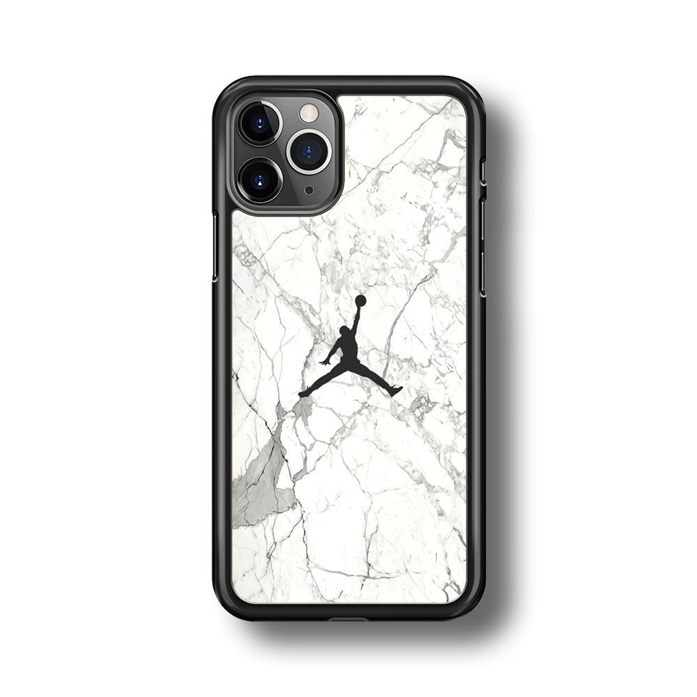 Air Jordan Marble Soft Black iPhone 11 Pro Max Case-Rubber Black (2D Case)-Oxvistore