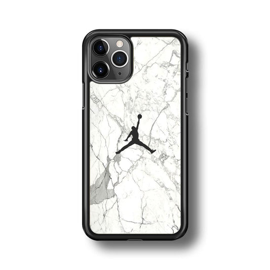 Air Jordan Marble Soft Black iPhone 11 Pro Max Case-Rubber Black (2D Case)-Oxvistore