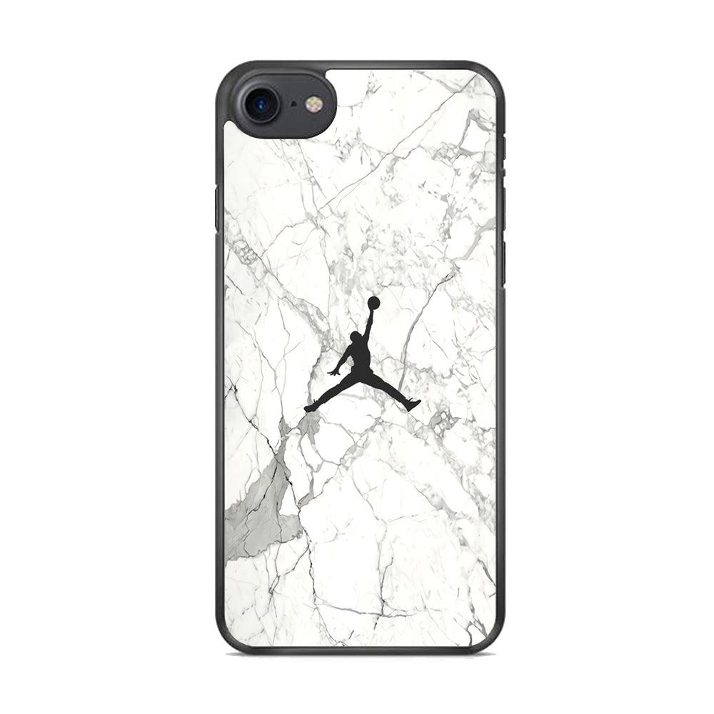 Air Jordan Marble Soft Black iPhone 8 Case-Rubber Black (2D Case)-Oxvistore