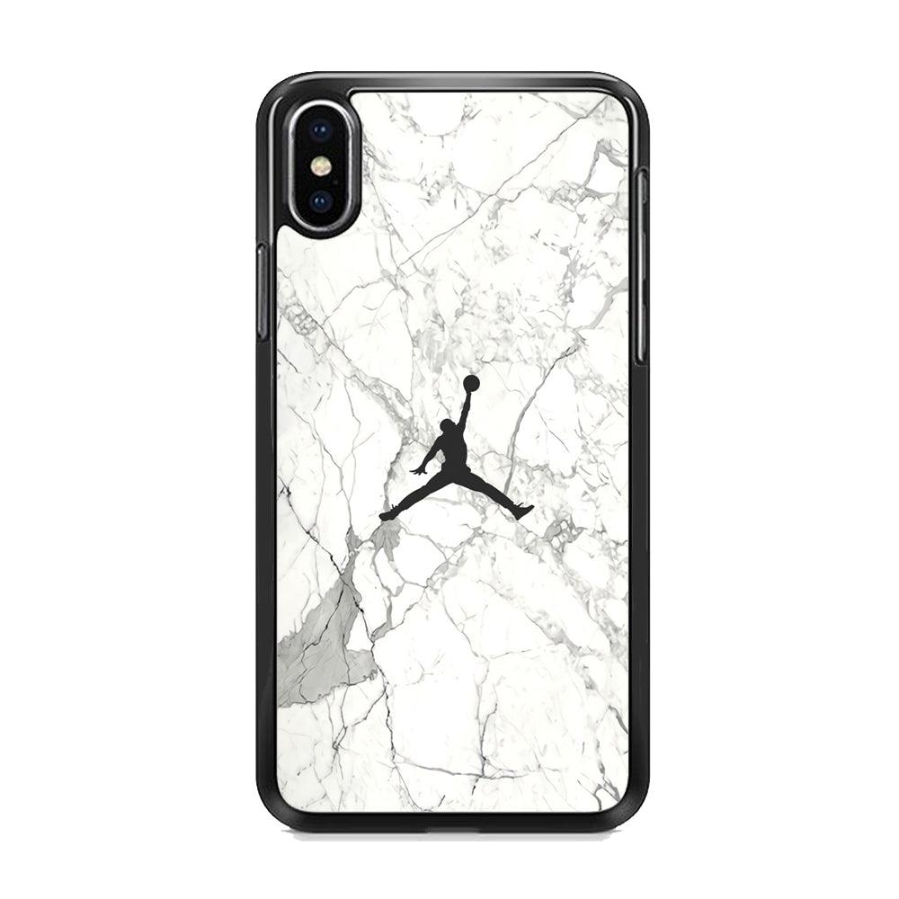 Air Jordan Marble Soft Black iPhone X Case-Oxvistore