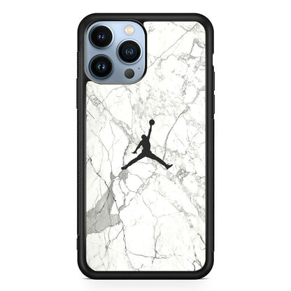 Air Jordan Marble Soft Black iPhone 14 Pro Case-Oxvistore