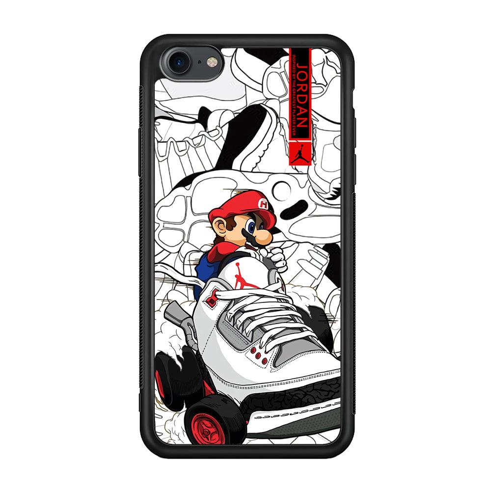 Air Jordan Mario Ride The Shoes iPhone 8 Case-Rubber Black (2D Case)-Oxvistore