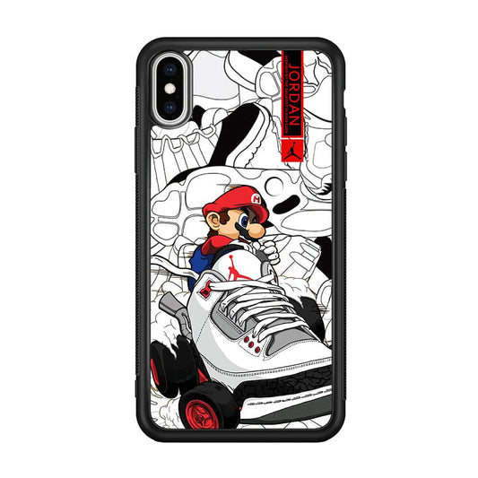 Air Jordan Mario Ride The Shoes iPhone Xs Max Case-Rubber Black (2D Case)-Oxvistore