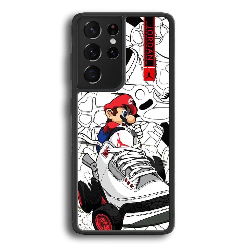 Air Jordan Mario Ride The Shoes Samsung Galaxy S24 Ultra Case-Rubber Black (2D Case)-Oxvistore
