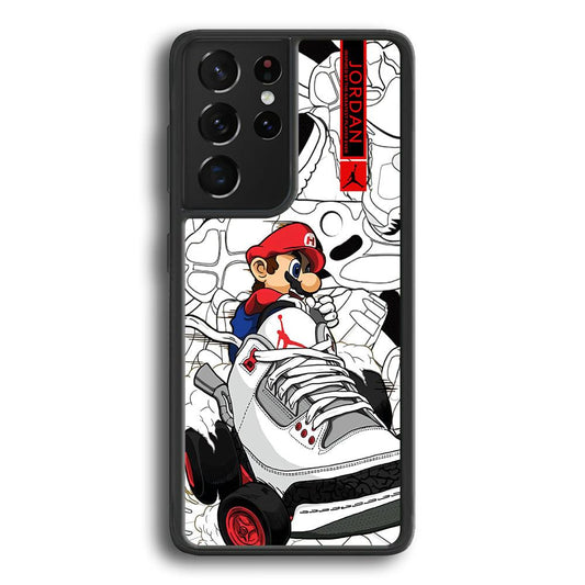 Air Jordan Mario Ride The Shoes Samsung Galaxy S21 Ultra Case-Rubber Black (2D Case)-Oxvistore