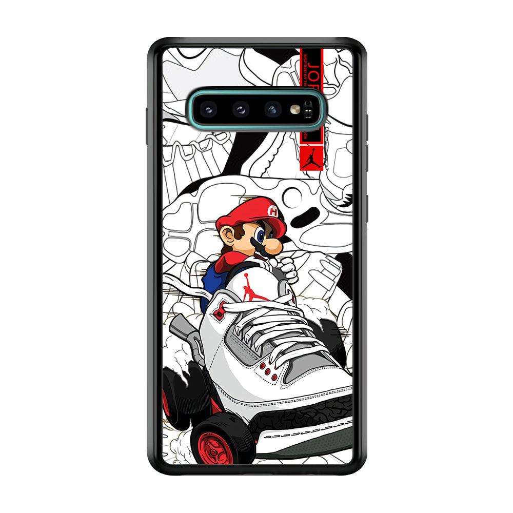 Air Jordan Mario Ride The Shoes Samsung Galaxy S10 Case-Rubber Black (2D Case)-Oxvistore