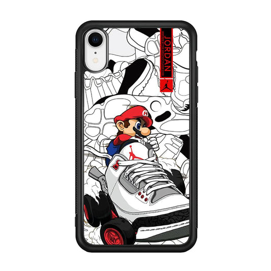 Air Jordan Mario Ride The Shoes iPhone XR Case-Rubber Black (2D Case)-Oxvistore