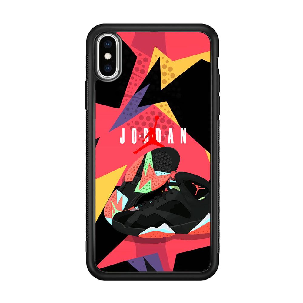 Air Jordan Milestones of Scramble iPhone XS Case-Rubber Black (2D Case)-Oxvistore