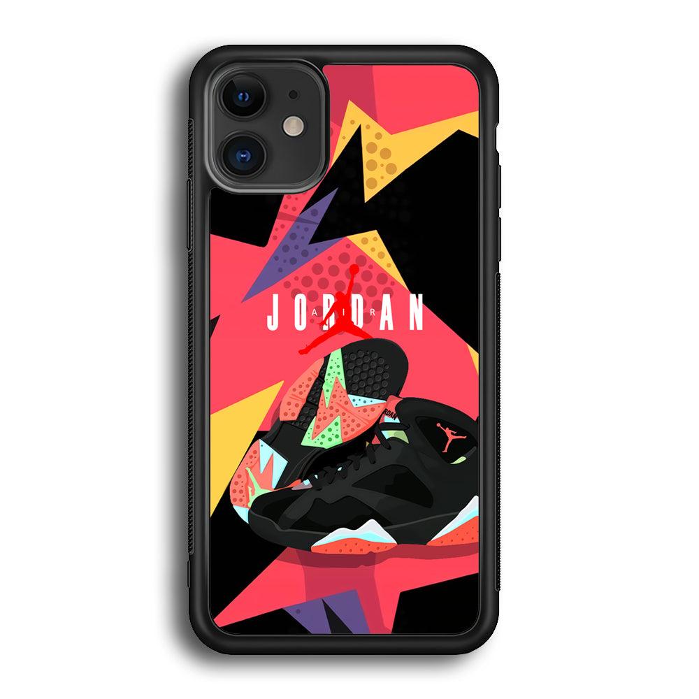 Air Jordan Milestones of Scramble iPhone 12 Case-Rubber Black (2D Case)-Oxvistore
