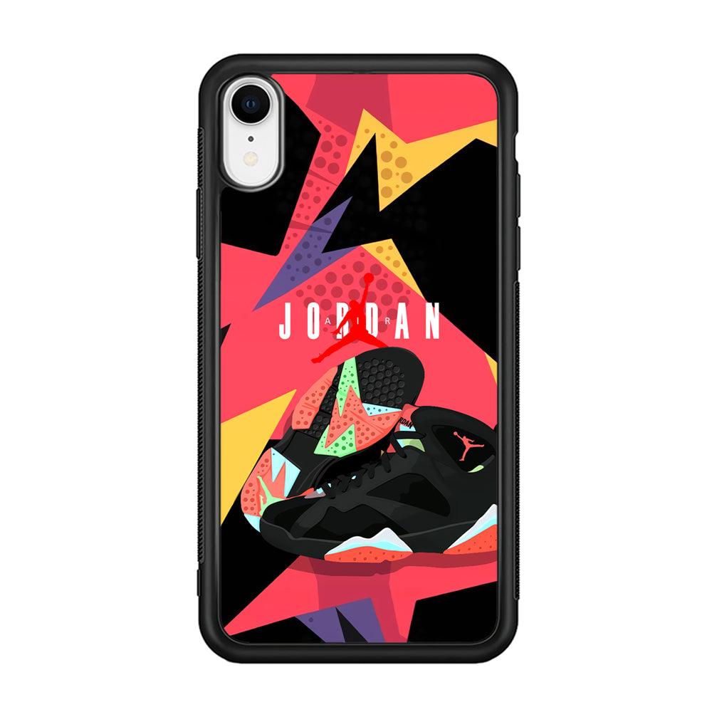 Air Jordan Milestones of Scramble iPhone XR Case-Rubber Black (2D Case)-Oxvistore