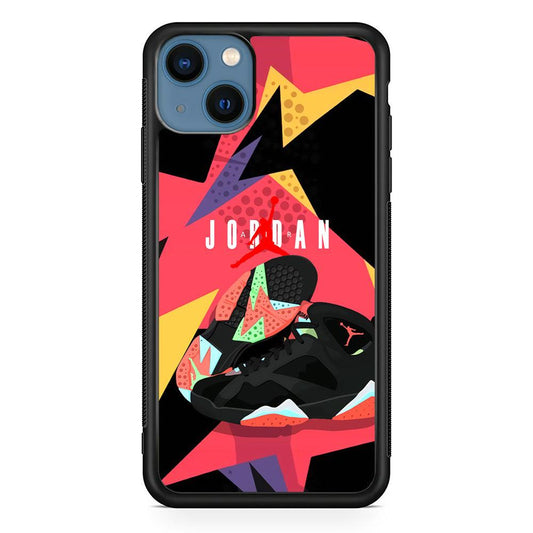 Air Jordan Milestones of Scramble iPhone 14 Plus Case-Rubber Black (2D Case)-Oxvistore