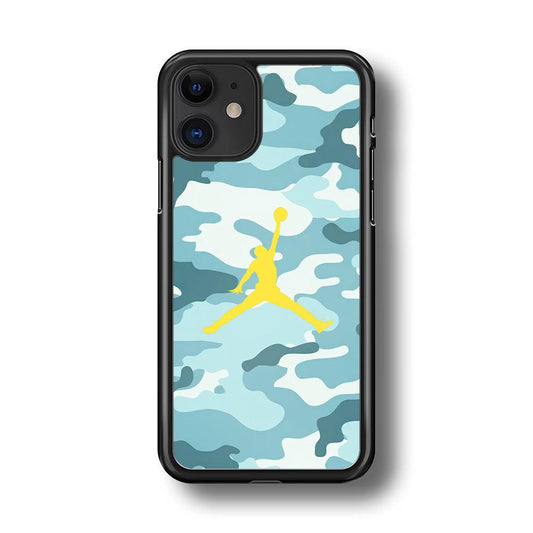 Air Jordan Ocean Camo iPhone 11 Case-Rubber Black (2D Case)-Oxvistore