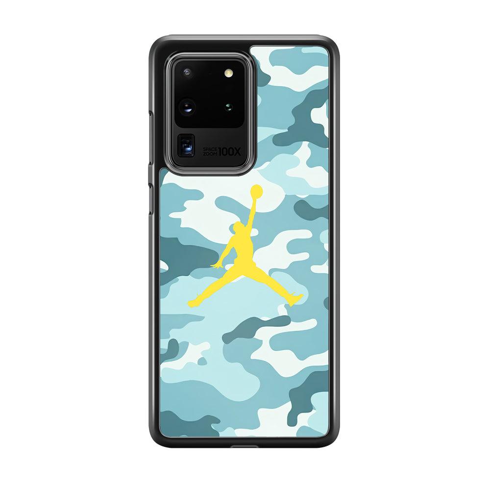 Air Jordan Ocean Camo Samsung Galaxy S20 Ultra Case-Rubber Black (2D Case)-Oxvistore