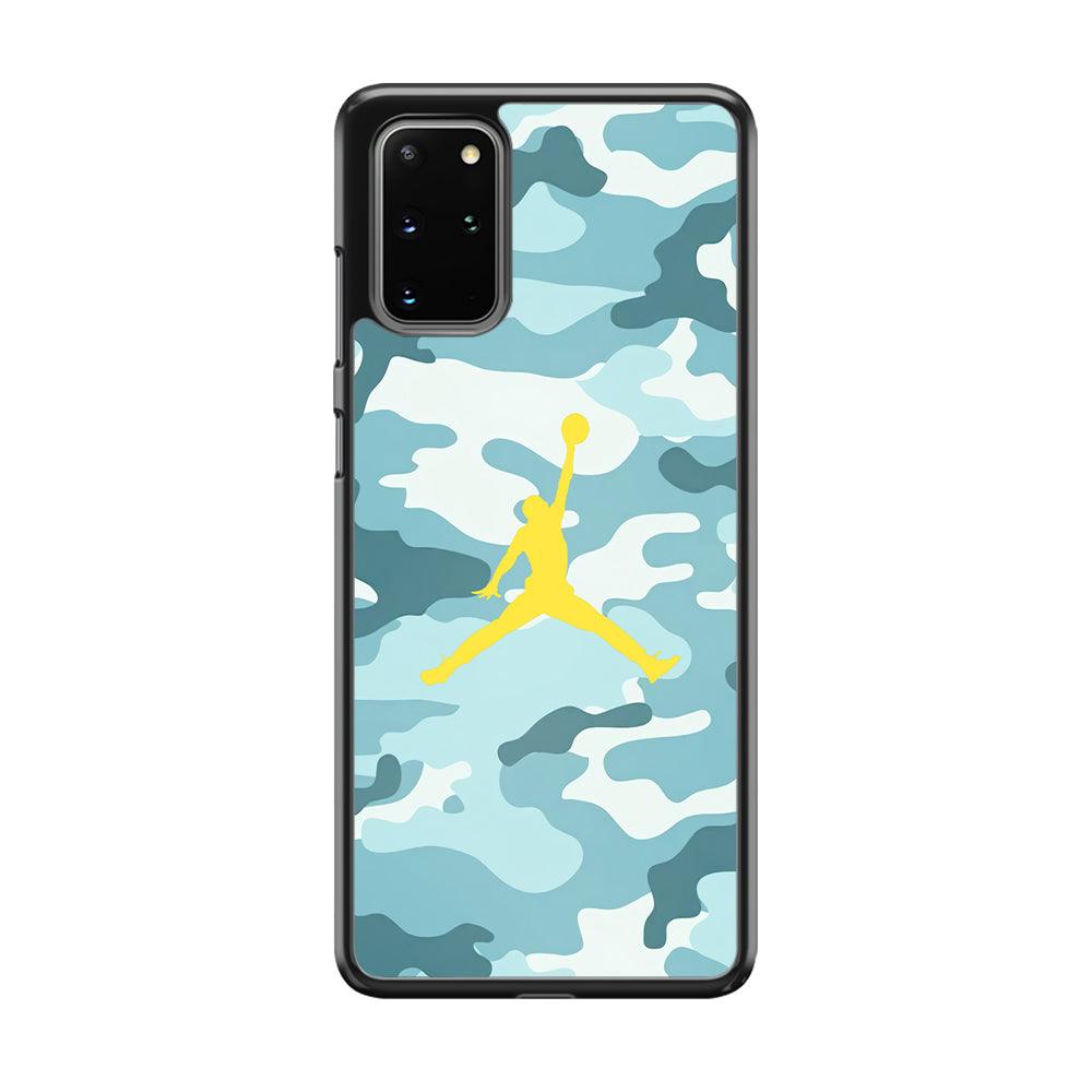 Air Jordan Ocean Camo Samsung Galaxy S20 Plus Case-Rubber Black (2D Case)-Oxvistore