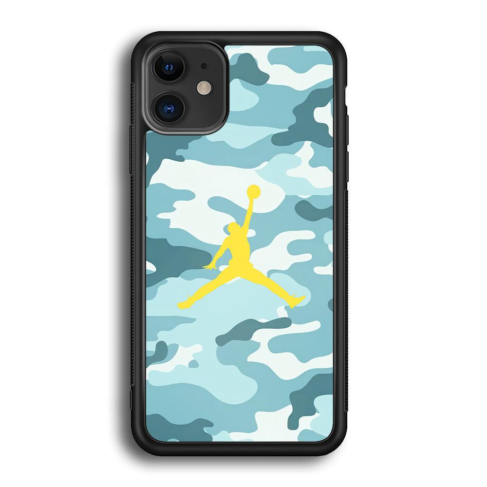 Air Jordan Ocean Camo iPhone 12 Case-Rubber Black (2D Case)-Oxvistore