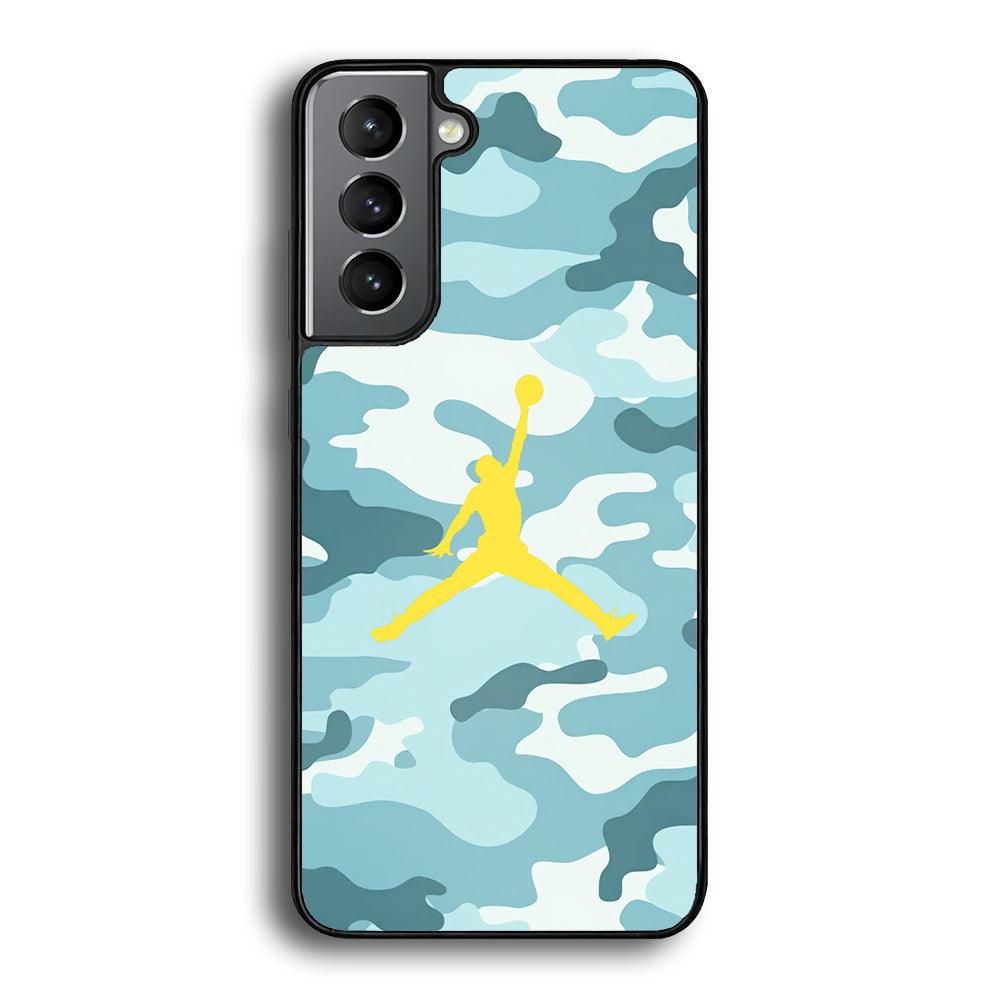 Air Jordan Ocean Camo Samsung Galaxy S22 Plus Case-Rubber Black (2D Case)-Oxvistore