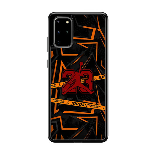 Air Jordan Orange Shapes Samsung Galaxy S20 Plus Case-Rubber Black (2D Case)-Oxvistore