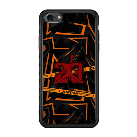 Air Jordan Orange Shapes iPhone 7 Case-Rubber Black (2D Case)-Oxvistore