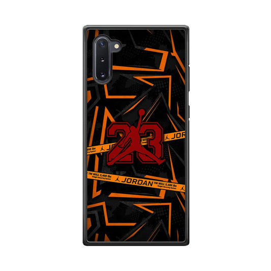 Air Jordan Orange Shapes Samsung Galaxy Note 10 Case-Rubber Black (2D Case)-Oxvistore