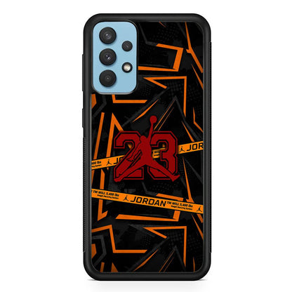 Air Jordan Orange Shapes Samsung Galaxy A32 Case-Oxvistore