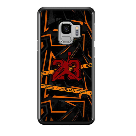Air Jordan Orange Shapes Samsung Galaxy S9 Case-Rubber Black (2D Case)-Oxvistore