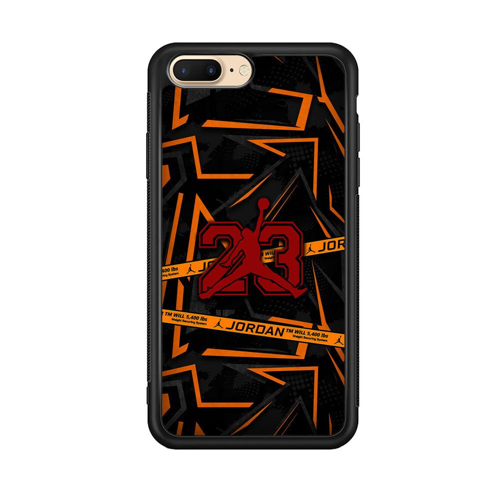 Air Jordan Orange Shapes iPhone 7 plus Case-Rubber Black (2D Case)-Oxvistore