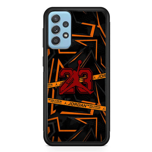 Air Jordan Orange Shapes Samsung Galaxy A72 Case-Rubber Black (2D Case)-Oxvistore