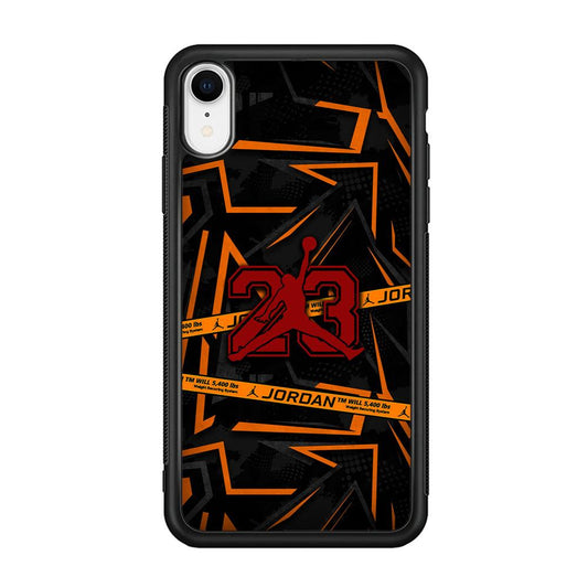 Air Jordan Orange Shapes iPhone XR Case-Rubber Black (2D Case)-Oxvistore