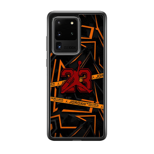 Air Jordan Orange Shapes Samsung Galaxy S20 Ultra Case-Rubber Black (2D Case)-Oxvistore
