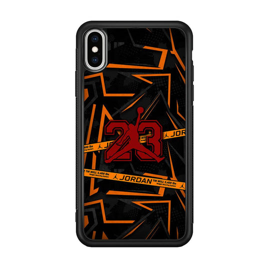 Air Jordan Orange Shapes iPhone XS Case-Rubber Black (2D Case)-Oxvistore