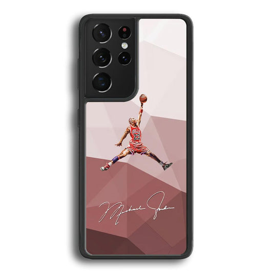 Air Jordan Real Fighter Samsung Galaxy S23 Ultra Case-Rubber Black (2D Case)-Oxvistore