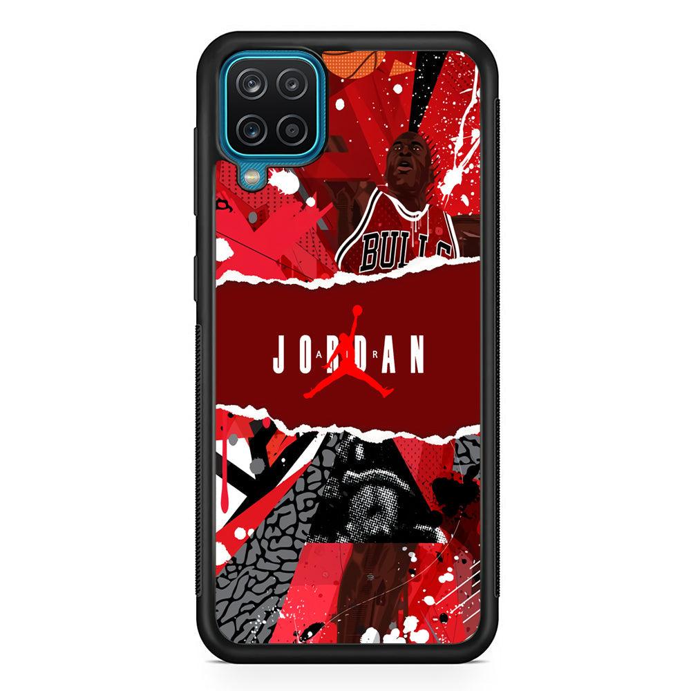 Air Jordan Real Soul Samsung Galaxy A12 Case-Rubber Black (2D Case)-Oxvistore