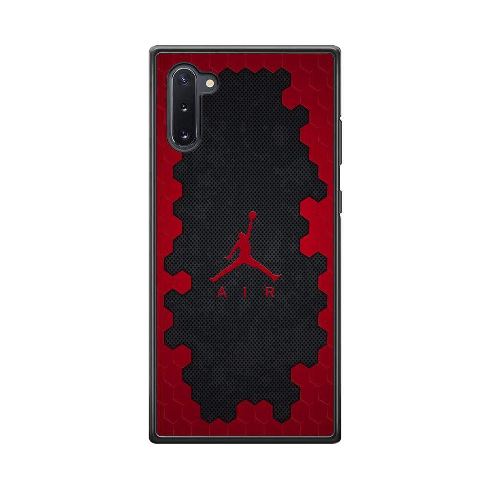 Air Jordan Red Honeycomb Samsung Galaxy Note 10 Case-Rubber Black (2D Case)-Oxvistore
