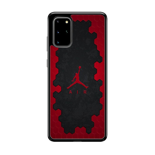 Air Jordan Red Honeycomb Samsung Galaxy S20 Plus Case-Rubber Black (2D Case)-Oxvistore