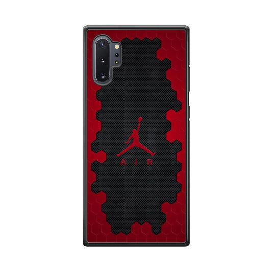 Air Jordan Red Honeycomb Samsung Galaxy Note 10 Plus Case-Rubber Black (2D Case)-Oxvistore