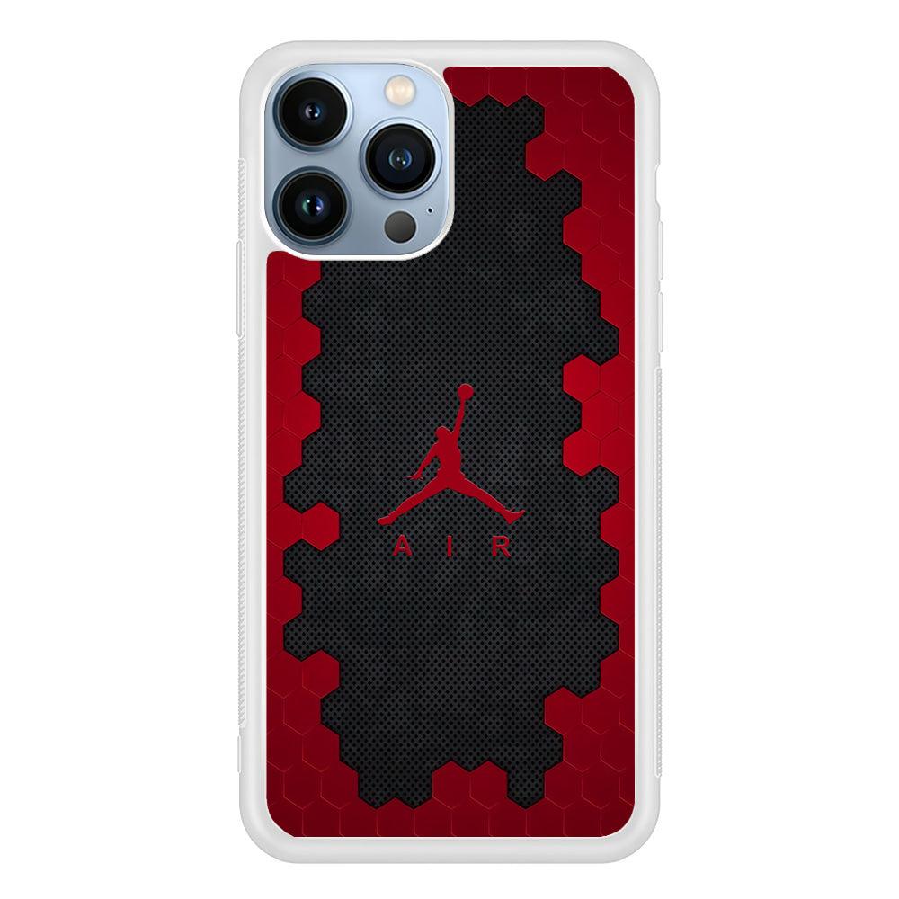 Air Jordan Red Honeycomb iPhone 14 Pro Max Case-Oxvistore