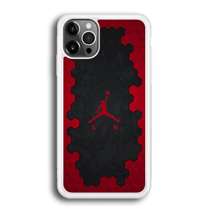 Air Jordan Red Honeycomb iPhone 12 Pro Max Case-Oxvistore