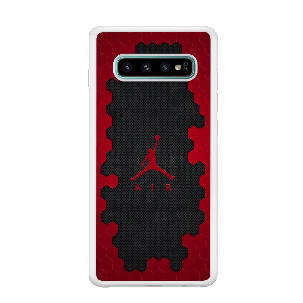 Air Jordan Red Honeycomb Samsung Galaxy S10 Case-Oxvistore