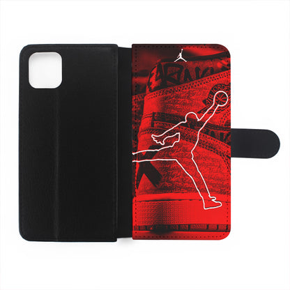 Air Jordan Red Shoes Flip Wallet Phone Case