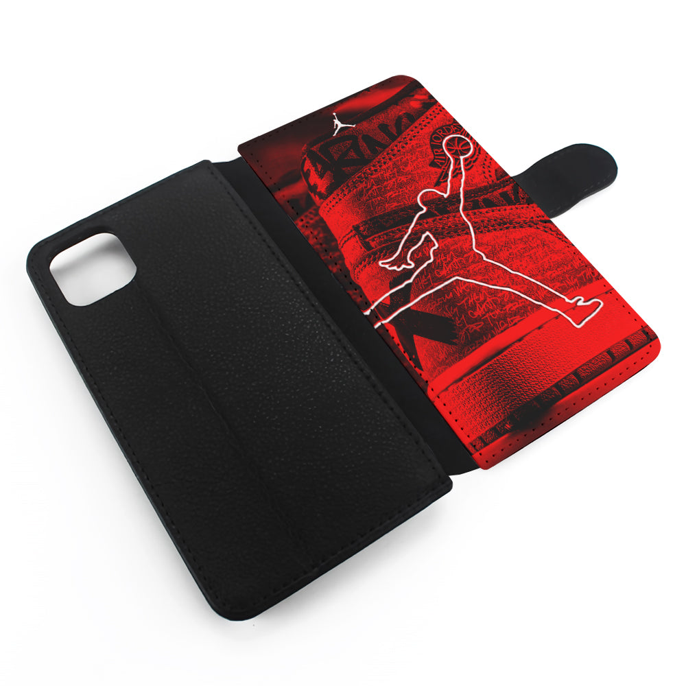 Air Jordan Red Shoes Flip Wallet Phone Case