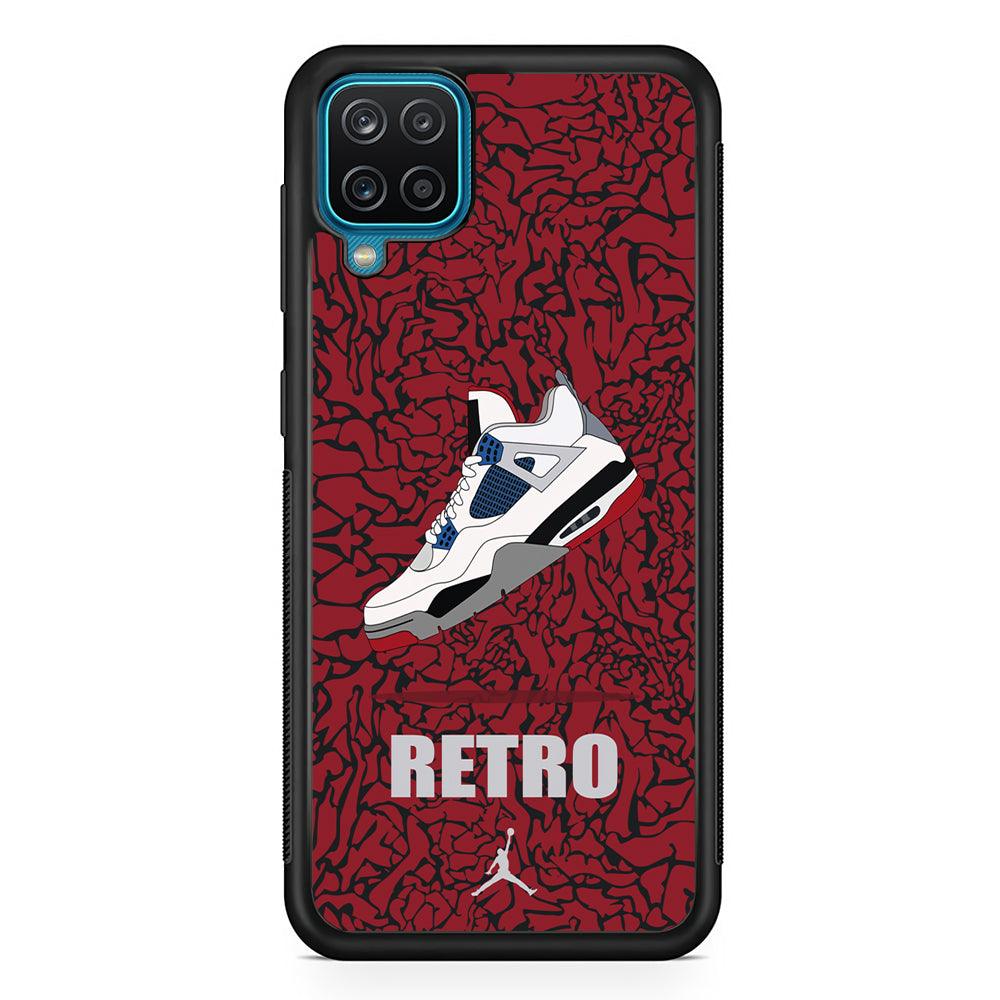 Air Jordan Retro Creation Samsung Galaxy A12 Case-Rubber Black (2D Case)-Oxvistore