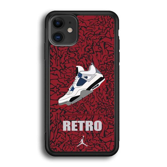 Air Jordan Retro Creation iPhone 11 Case-Rubber Black (2D Case)-Oxvistore