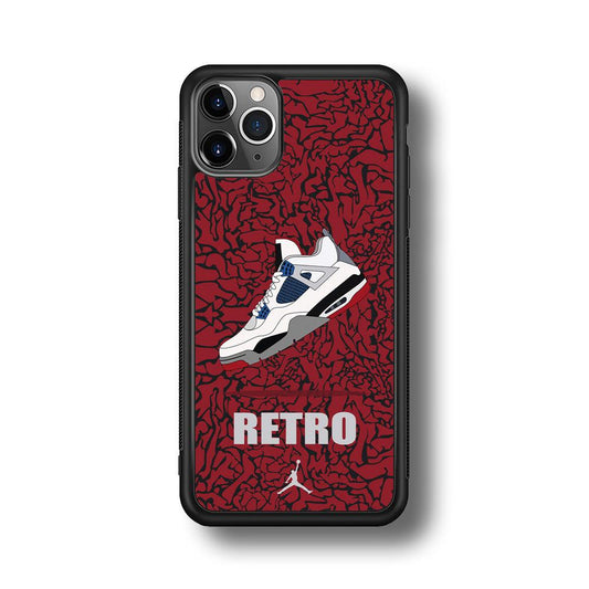 Air Jordan Retro Creation iPhone 11 Pro Max Case-Rubber Black (2D Case)-Oxvistore