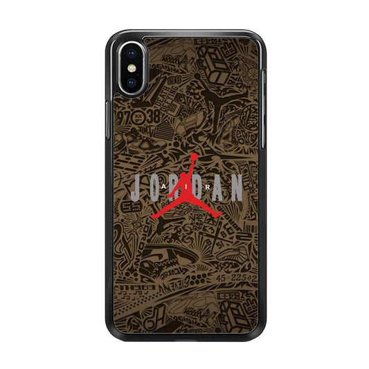 Air Jordan Summary of Accession iPhone XS MAX Case-Rubber Black (2D Case)-Oxvistore