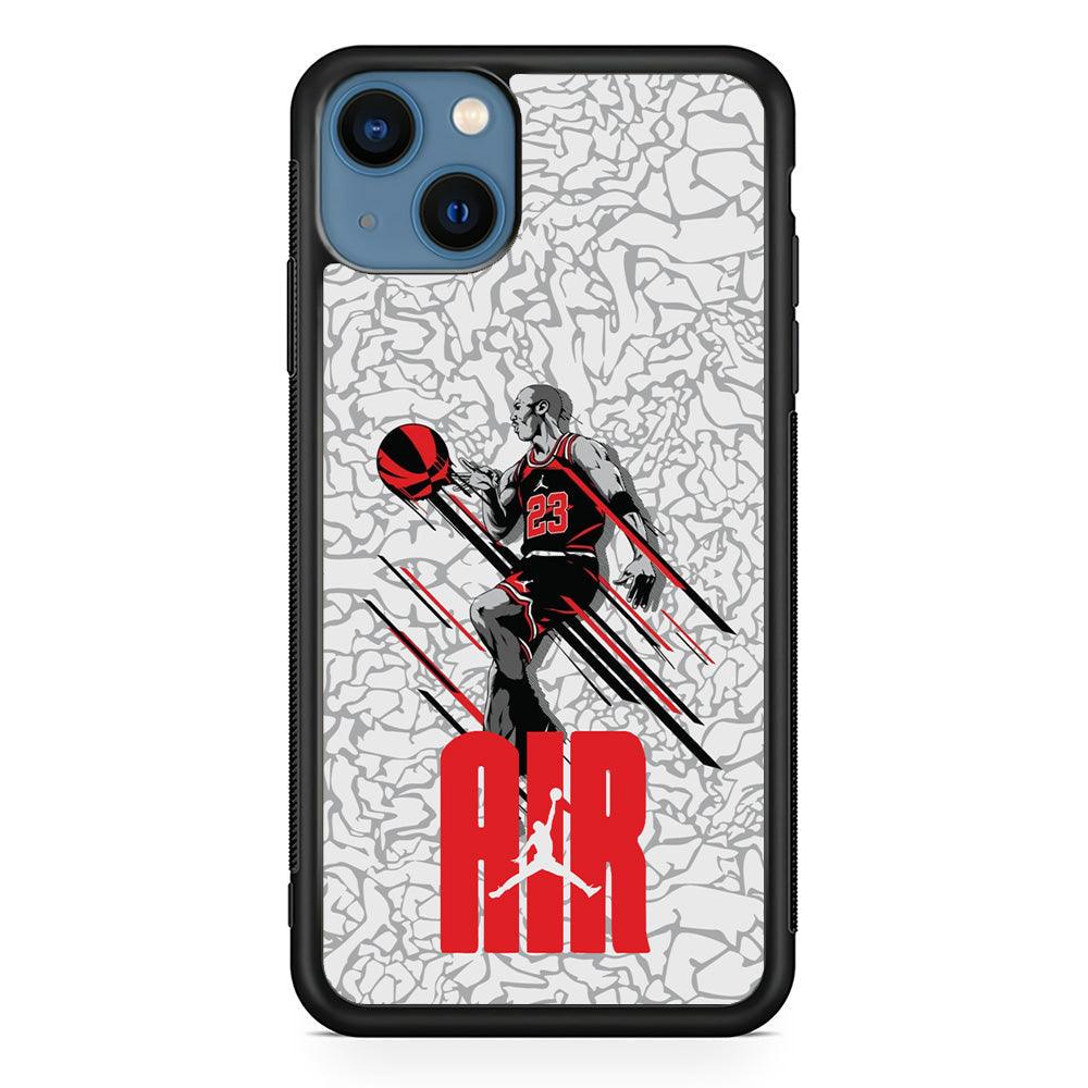 Air Jordan The Jumpingman iPhone 14 Plus Case-Rubber Black (2D Case)-Oxvistore
